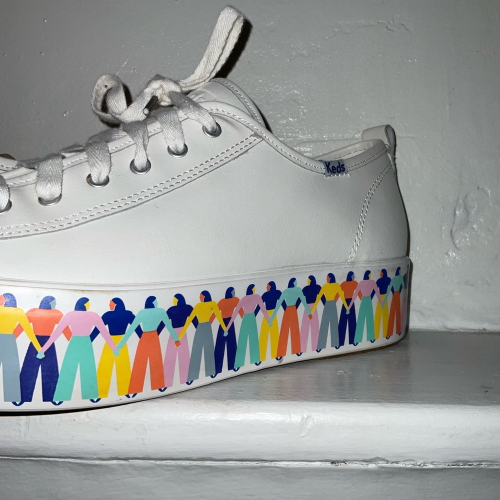 Women’s Keds Platform White & Rainbow Sneakers